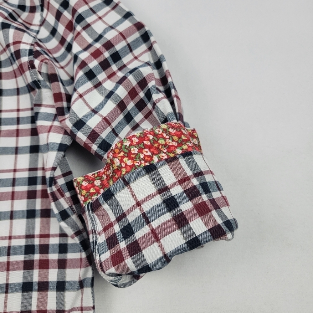 Galaxy By Harvic plaid pop of floral button-down shirt - Picture 2 of 5